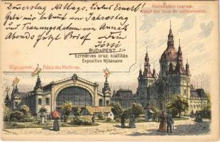 1896 (Vorläufer!) Budapest XIV. Városliget, Ezredéves Országos Kiállítás, Közlekedési csarnok, litho barna 2 Kr. Ga. s: Dörre T., Morelli