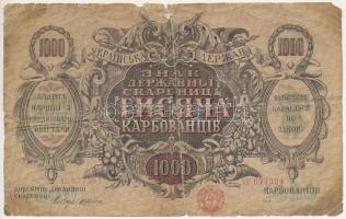 Ukrajna / Autonóm Köztársaság 1918. 1000K T:III-,IV Ukraine / Autonomous Republic 1918. 1000 Karbovantsiv C:VG,G