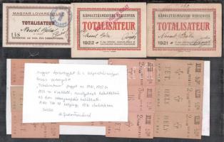 cca 1921-1923 Magyar Lovaregylet és káposztásmegyeri lovas versenyekre Totalisateur jegyek, 14 db