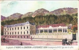 1911 Budapest XII. Újjáépített Dr. Vaskovits-féle Szanatórium és Vízgyógyintézet. Városmajor utca 64-66. (EK)