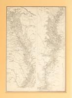 cca 1870 A Duna folyó a forrástól Pestig. Fametszetű lap. Paszpartuban. 22x30 cm