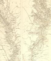 cca 1870 A Duna folyó a forrástól Pestig. Fametszetű lap. Paszpartuban. 22x30 cm