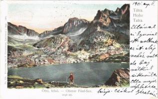 1901 Tátra, Magas-Tátra, Vysoké Tatry; Öt-tó, felső. F. Pietschmann No. 514. / Oberer Fünf-See / lake, mountains (EK)