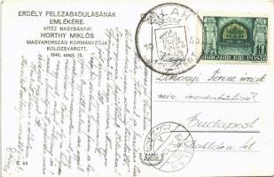 1940 Kolozsvár, Cluj; bevonulás, Horthy Miklós, tank / entry of the Hungarian troops, tank + "1...