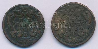 Csehország / Történelmi tartomány 1761P 1kr Cu + 1762P 1kr Cu "Mária Terézia" T:2-
Bohemi...