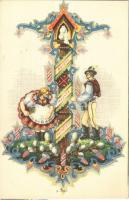 Boldog Magyar Húsvétot! / Hungarian irredenta Easter greeting art postcard s: Bozó