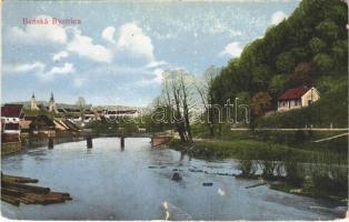 1921 Besztercebánya, Banská Bystrica; látkép, híd / general view, bridge (b)