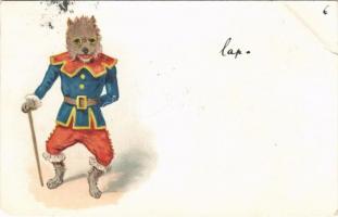 1899 (Vorläufer) Dog in costume. litho (EM)