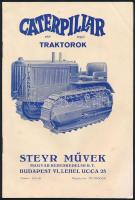 cca 1930-35 Caterpillar traktorok, illusztrált termékbemutató reklám prospektus, 15 p.