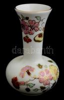 Zsolnay pillangó mintás porcelán váza, kézzel festett, jelzett, hibátlan, m: 11,5 cm