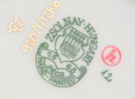 Zsolnay pillangó mintás porcelán bonbonier. Kézzel festett, jelzett, hibátlan 7,5x7 cm