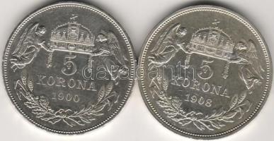 1900,1908 5K 1-1db ezüst T:2