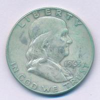 Amerikai Egyesült Államok 1963. 1/2$ Ag "Franklin" T:2 patina USA 1963. 1/2 Dollar Ag "Franklin" C:XF patint Krause KM#199