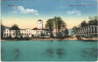 1917 Zsolna, Zilina; Budatin vár a Vág folyó mellett / Budatín castle, Váh riverside (Rb)