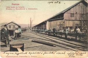 1904 Resicabánya, Resicza, Recita, Resita; Váltó-kazán és hídgyár, iparvasút. Braumüller L. kiadása / Weichen u. Kesselfabrik u. Brückenbau / bridge building factory, industrial railway (EB)