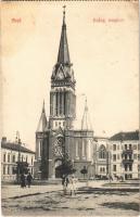 1913 Arad, Evangélikus templom / Lutheran church (képeslapfüzetből / from postcard booklet) (Rb)