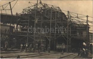 1913 Felsőgalla (Tatabánya), építkezés. photo
