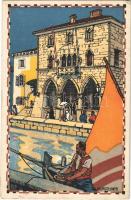 1913 Split, Spalato; Gemeindehaus. Oesterreichische Adria Ausstellung Officielle Postkarte A8. Kilophot GMBH / Austrian Adria Expo, town hall, litho s: Kalmsteiner (EK)