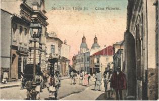 1908 Targu Jiu, Zsilvásárhely; Calea Victoriei / street view, shops (fl)