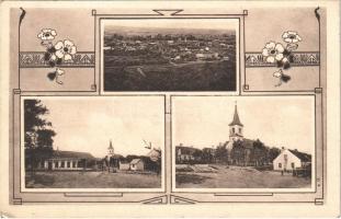 1929 Eichhorn, general view, street view, church. Art Nouveau, floral frame (EK)