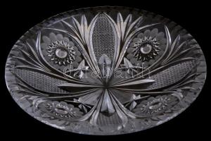 Kristály lapos kínáló tál d: 24,5 cm