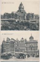 80 db RÉGI külföldi város képeslap, 6 Brüsszel óriás képeslap, 1 db kinyitható panorámalap és tengerentúliak is / 80 pre-1945 European and overseas town-view postcards: 6 Brüssels giant postcards and 1 folding panoramacard