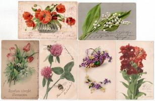 113 db RÉGI motívum képeslap: virág csendélet / 113 pre-1945 motive postcards: flower still life