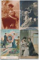 51 db RÉGI motívum képeslap: hölgyek, párok / 51 pre-1945 motive postcards: lady, couples