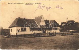1917 Harasztkerék, Roteni (Maros-Torda vármegye); Népház, Tejszövetkezet. Kiadja L. Vigand / town hall, milk cooperation