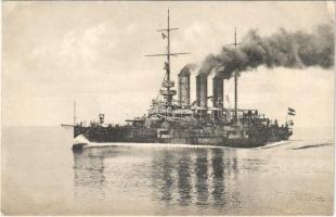 SMS Sankt Georg osztrák-magyar páncélos cirkáló este / K.u.K. Kriegsmarine Panzerkreuzer / WWI Austro-Hungarian Navy, SMS Sankt Georg armored cruiser. phot. A. Beer