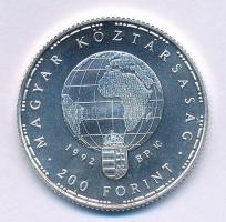 1992. 200Ft Ag "Veszélyeztetett állatvilág - Gólya" T:BU kis patina Adamo EM126