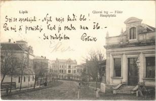 1907 Lipik, Glavni trg / Fő tér, Étterem a forráshoz / Hauptplatz / main square, restaurant (EB)