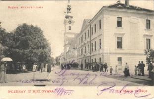 1905 Belovár, Bjelovar; Trg Marije Terezije / square, church (EB)