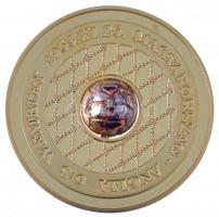 DN "Magyarország-Anglia 6:3 Wembley 1953.XI.25" aranyozott emlékérem, az Arany csapat névsorával, középen mozgatható fém labdával, dísztokban (42,5mm) T:PP kis patina