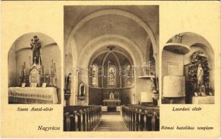Nagyrécse, Római katolikus templom, belső, Szent Antal oltár, Lourdes-i oltár