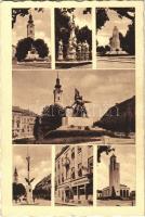 1942 Nagykanizsa, Országzászló, Hősök szobra, emlékmű, Pannonia szálloda és étterem (EK)