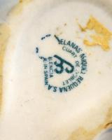 Spanyol porcelán kutya, kézzel festett, jelzett, hibátlan, h: 12 cm