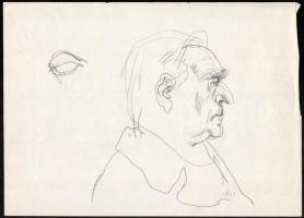 Szász Endre (1926-2003): Úriember portréja. Ceruza, papír, jelzett. 21,5x29,5 cm