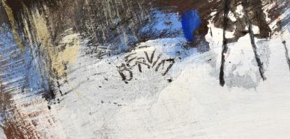 Balogh Ervin (1925-): Békesség. Olaj, farost, jelzett középen lent, hátoldalán autográf felirattal é...