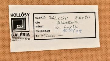 Balogh Ervin (1925-): Békesség. Olaj, farost, jelzett középen lent, hátoldalán autográf felirattal é...