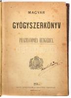 Magyar Gyógyszerkönyv - Pharmacopoea Hungarica. Első kiadás. Budapest 1871. Pesti könyvnyomda. Korabeli, kissé kopott félbőr kötésben