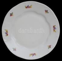Zsolnay virágmintás tányér, matricás, jelzett, hibátlan, d: 23,5 cm
