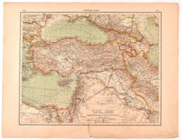 cca 1880 Kis-Ázsia térképlap. 48x57 cm