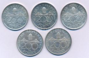 1992.  200Ft Ag (3xklf) + 1994.  200Ft Ag (2xklf) T:1-,2 patina