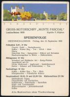 1935.IX.12-16 Gross-Motorschiff Monte Pascoal Speisenfolge, össz. öt db illusztrált német nyelvű men...