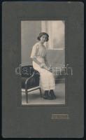 cca 1915 Hódmezővásárhely, Till Viktor fényképészeti műtermében készült, keményhátú vintage fotó, 24x14,3 cm
