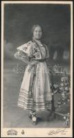 1914 Győr, Glück József fényképészeti műtermében készült, keményhátú vintage fotó, feliratozva, datálva, 20,5x11 cm