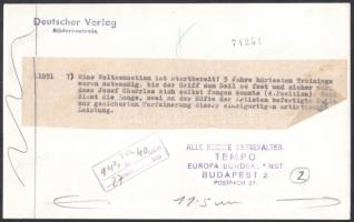 cca 1943 Cirkuszi artisták, 3 db németül feliratozott vintage fotó, a Deutscher Verlag Bilderzentral...