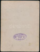 cca 1896 Pápa, a Skoff Testvérek fényképészeti műtermében készült, keményhátú vintage fotó, pecsétte...