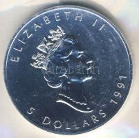 Kanada 1991. 5$ Ag 1oz. T:PL Vákumcsomagolásban!
